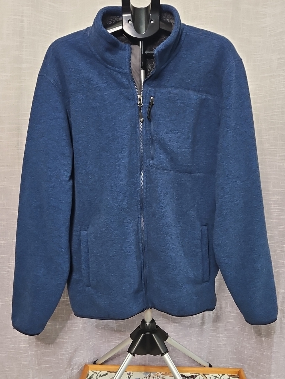 32 Degrees Men's Full-Zip Navy Blue Sweater Jacket
